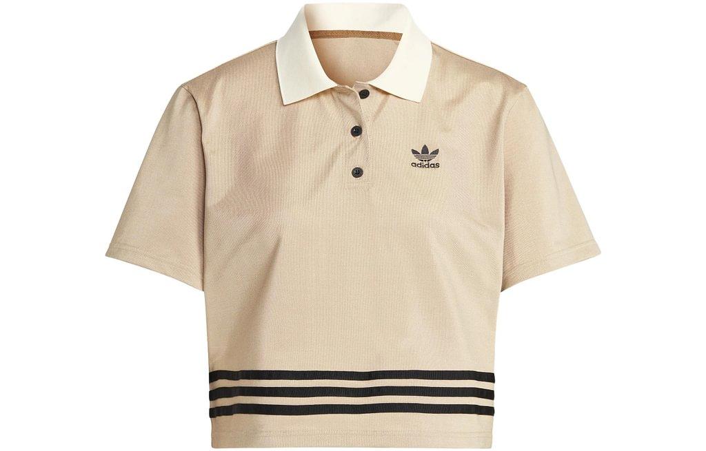 adidas originals Women s Adicolor 70s Polo Shirt  Brown Desert  IK7850 XS