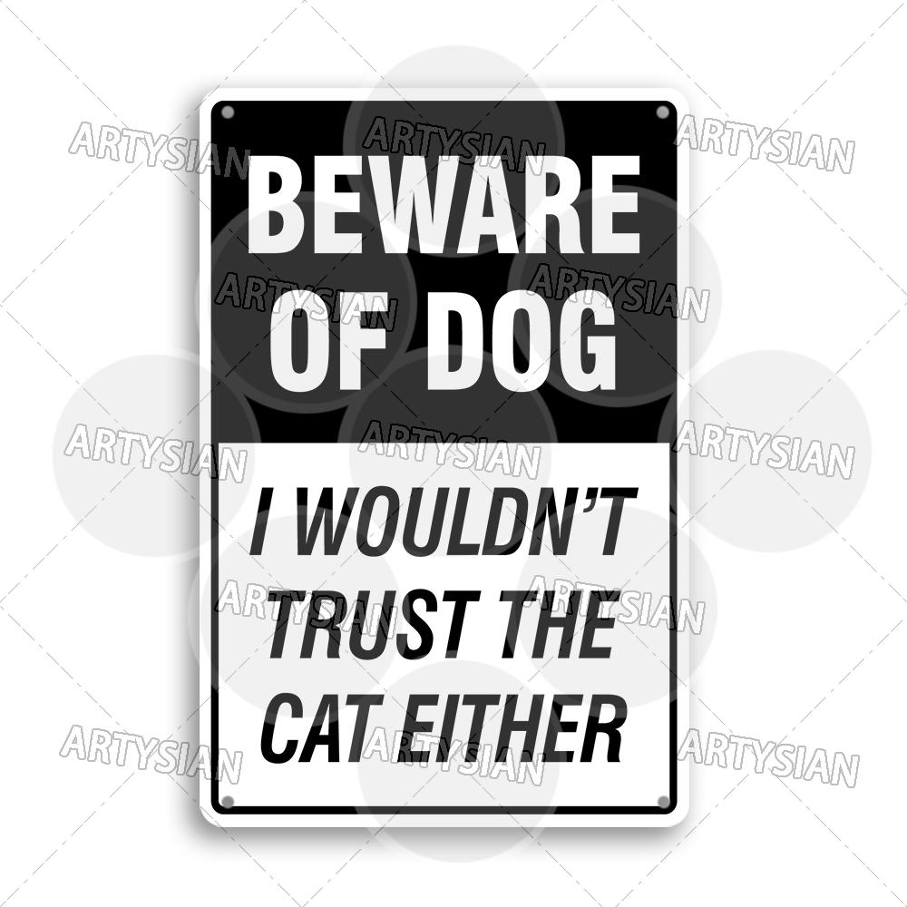 Beware of Dog Warning Metal Sign No Dogs Allowed Do Not Leave Dog Pet safety Dog Friendly Café Guide Dods Welcome Plaque