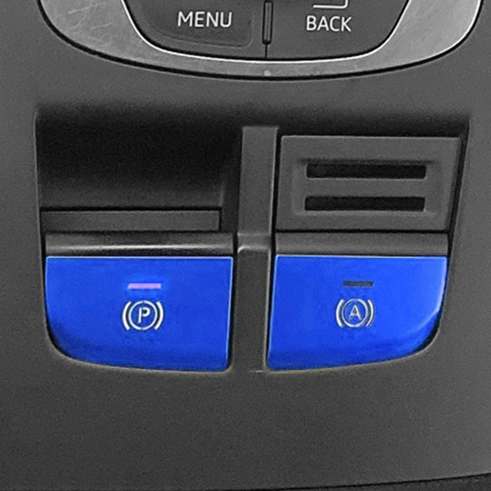 2Pcs Car Electronic Handbrake Hand Brake Button Sticker Cover Trim Accessories