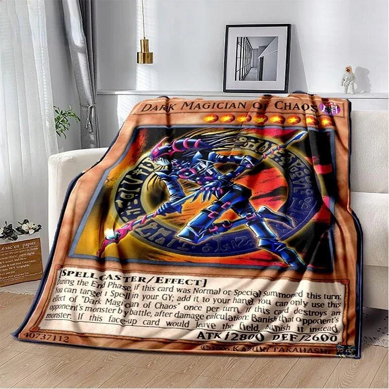 Anime Yu Gi Oh Card Throw Blanket Blue Eyes White Dragon Anime Cartoon Soft Plush Blanket Bedroom Bedspread Home Decor#(13)
