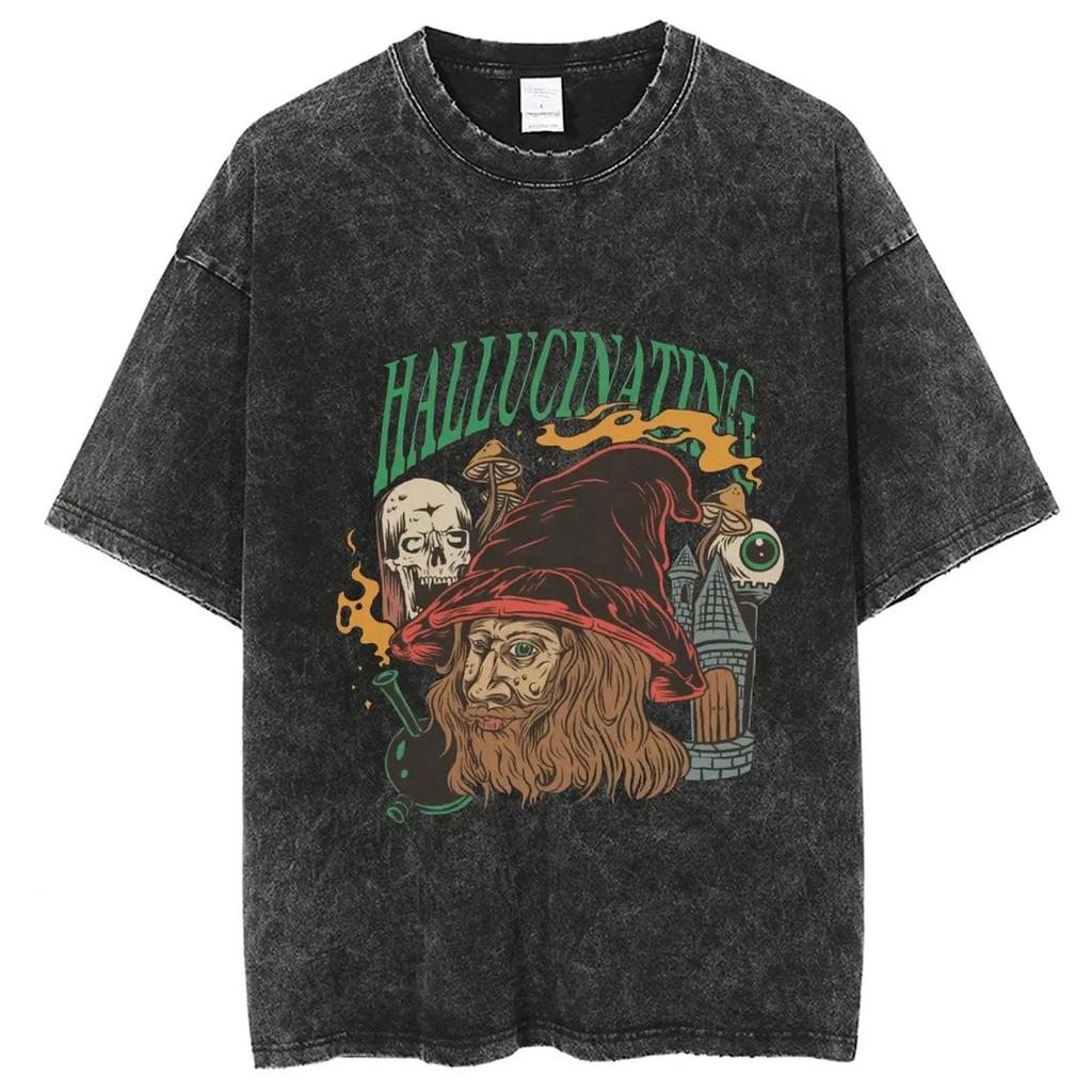 Alles Verbunden Fühlt Einander Schädel Internet Übergroßes T-Shirt Baumwoll-T-Shirt Herren Y2K T-Shirt Kleidung Oberteil T-Shirt