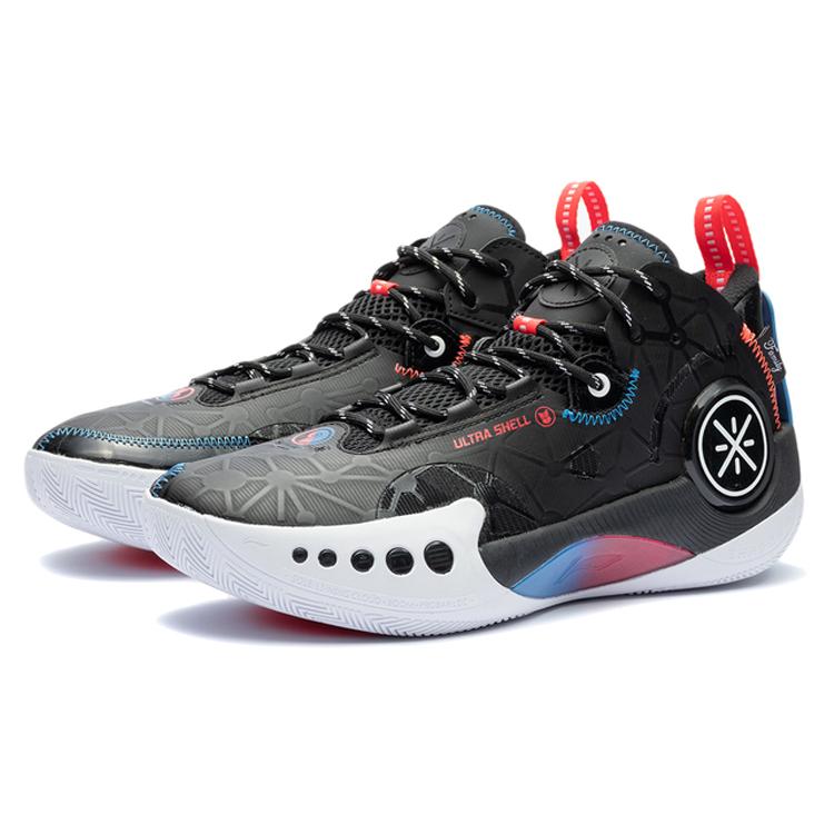 New LINING Shadow 3 Basketball Shoes Men Mid Top Black ABPT065-2