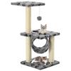 Cat Scratching Post with Sisal 65 cm Grey with Paw Pattern