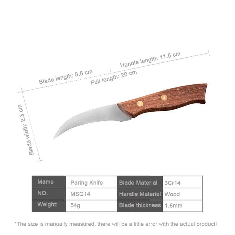 

Кухонный нож для очистки овощей от шеф-повара из нержавеющей стали для нарезки овощей и фруктов с деревянной ручкой 3.5 inch