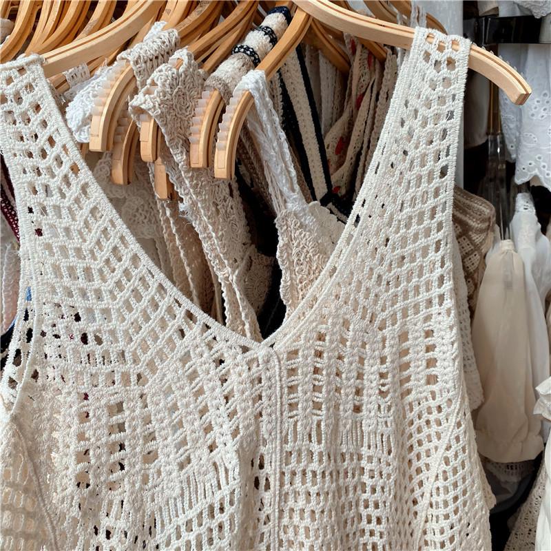 Women's Hollowed-Out Knit Vest - Summer 2025 Trendy French Design