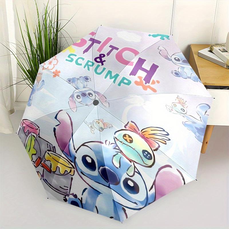 

Stitch Themed Automatic Opening and Closing Folding Umbrella, Reinforced 8 Ribs, Compact Travel Design, Fashionable Folding Umbrella, Valent