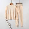 Men's and Women's Pure Cotton Long Johns Set: Warm Autumn Base Layer Knitwear for All Ages - Lightweight and Comfortable.