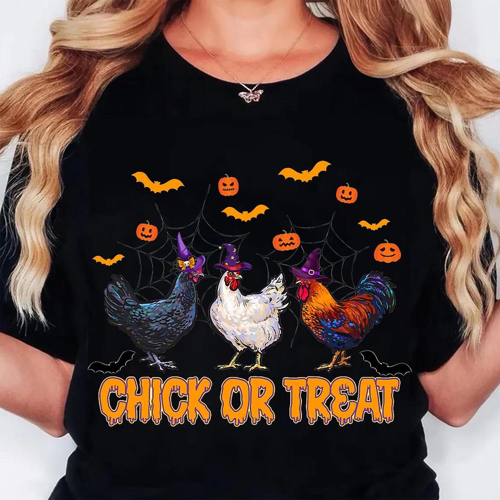 Cluck Yeah Its Halloween T Shirts Streetwear Funny Chicken Halloween Shirt Women Stylish Harajuku Unisex Tops