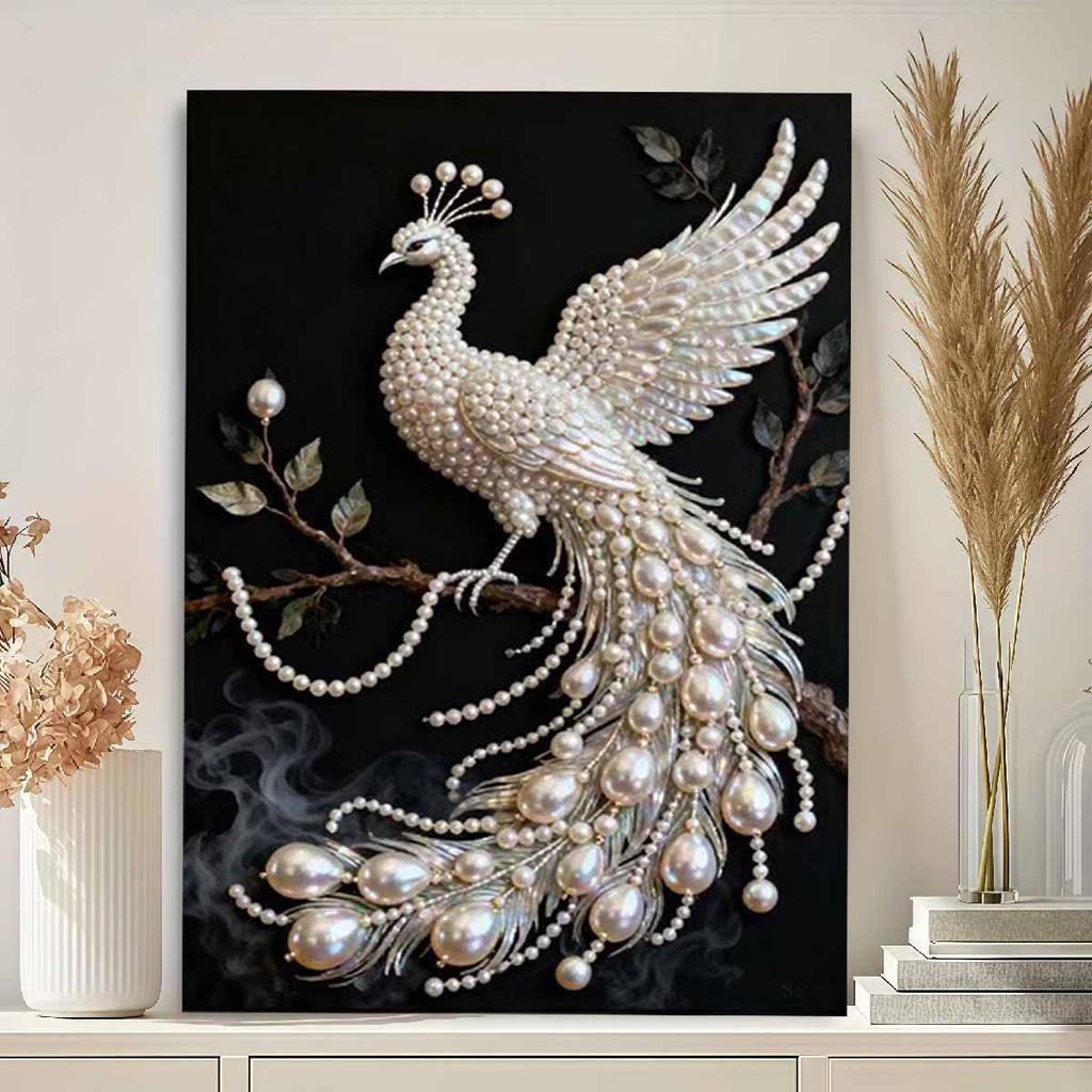 DIY Peacock Pearl Gem Art Kit for Home Wall Decor - Perfect Gift for Adults and Beginners No Frame Pearl Painting Kit