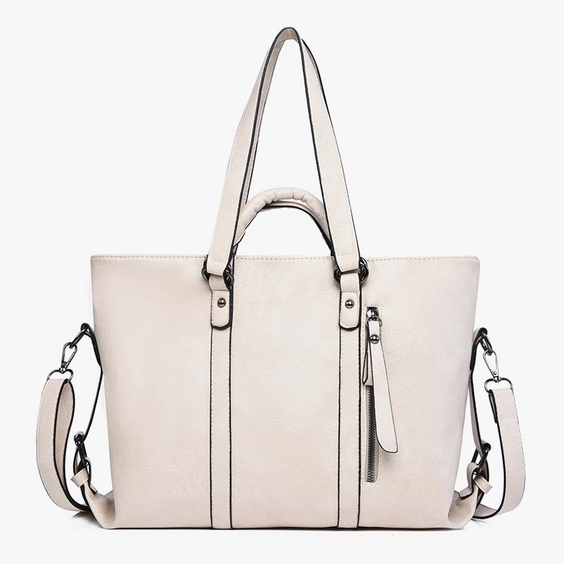 New European and American Fashion PU Soft Leather Large Capacity Tote Bag, Single Shoulder Carrying Crossbody Bag Wholesale