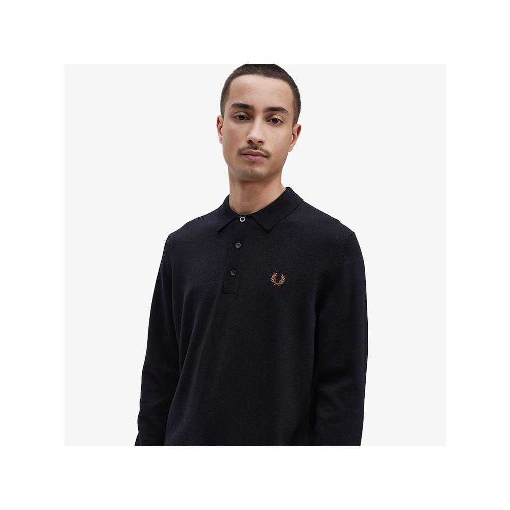 Fred Perry [genuine] Fred Perry [sharp] Long Sleeve Classic Knit Shirt  795  Afpm2434535 795 qzgAfpm2434535 795