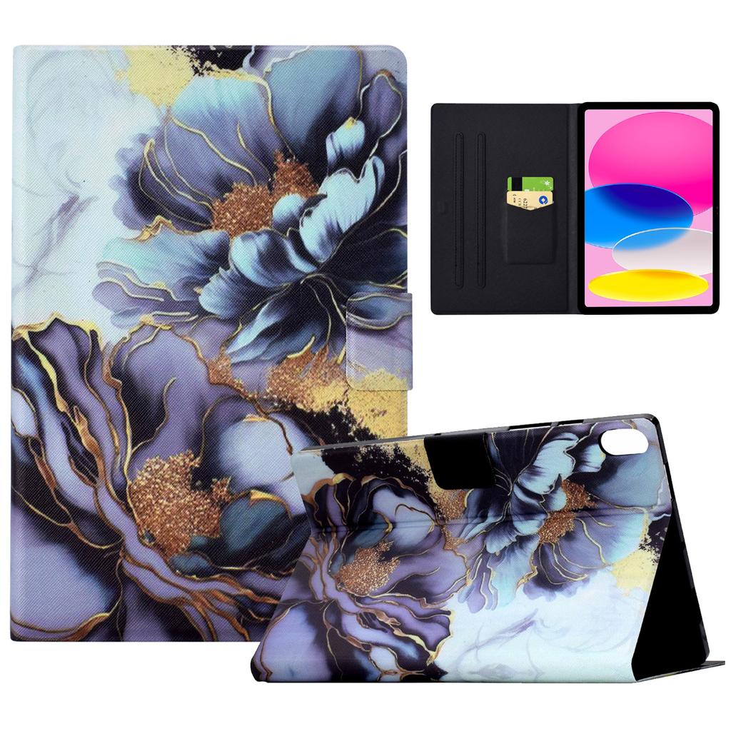 For iPad (2025)/10.9 (2022) Case with Card Slots Pattern Printed Bump Proof Leather Tablet Cover