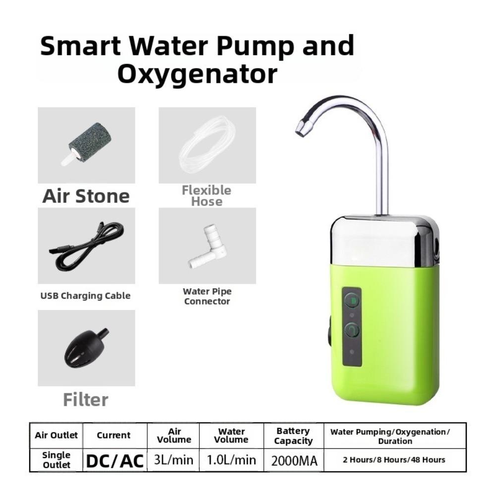 With Air Stone Mini Oxygen Pump 3-in-1 USB Charging Pump Portable Air Pump For Pond Aeration