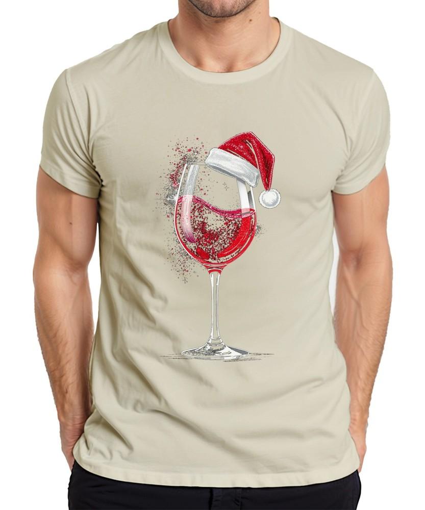 Wine Glass Santa Hat Red Wine Xmas Gift Wine Party Unisexs TShirt