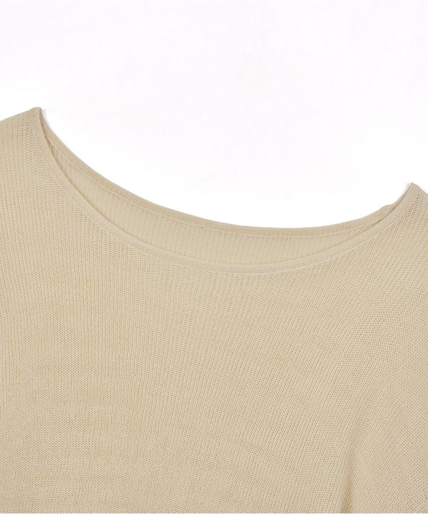 Pildeoseu See-Through Loose Fit Knit Beige