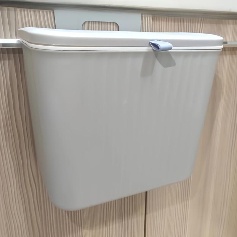 Space Saving Wall Mounted Trash Bin 2-in-1 with Lid, Toilet, Household Kitchen, Hanging Wall Crevice Storage Bin