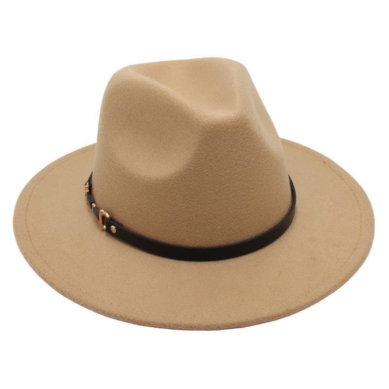 Suit Top Hat American Drama Belt Buckle Jazz Hat Men And Women Felt Hat Woolen Hat Big Brim Fedora Hat Jackson