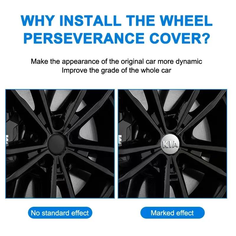 4Pcs 58MM Car Emblem Wheel Center Cover Hub Accessories For KIA Soul Cadenza K5 K9 Proceed Niro Sportage EV3 Carnival Forte K8