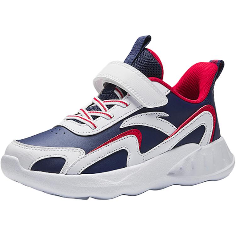 Anta Kids Synthetic Leather Simple Versatile Non-Slip Low-Top Running Shoes Kids sneaker White Blue A312345568I-5
