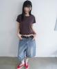 Mimdeowodeulobeu Two-Tone Frill T-Shirt_Charcoal