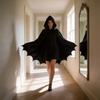 Halloween Bat Cloak For Women With Hood Cosplay Costume For Costume Party