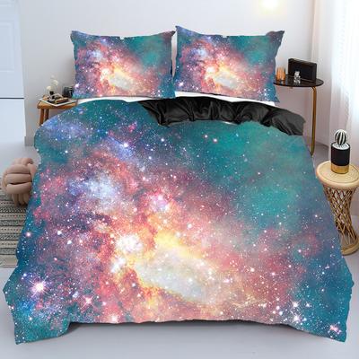 3D Digital Printing Star Bed Three-Piece Printing Polyester Quilt Cover