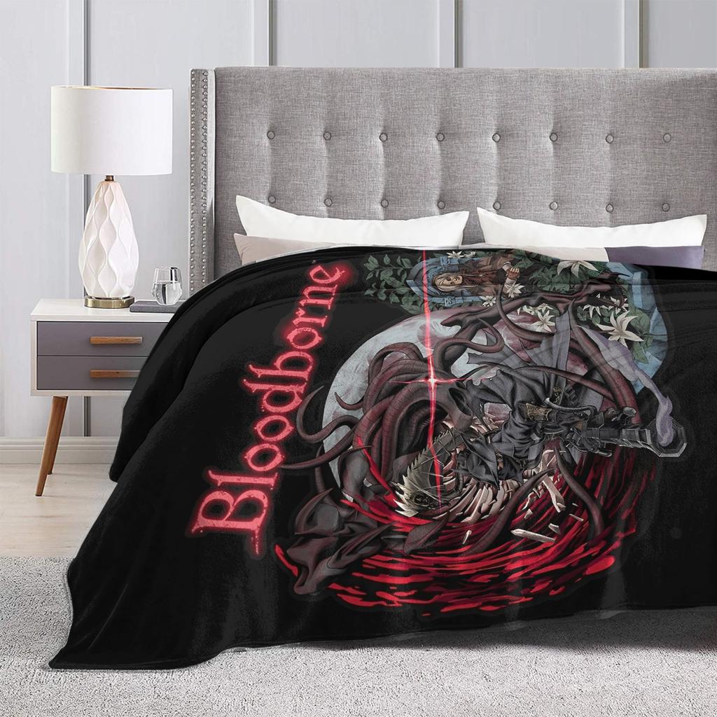 Bloodborne Video Game Blanket Velvet Decoration Portable Super Warm Throw Blanket for Bedding Office Bedding Throws