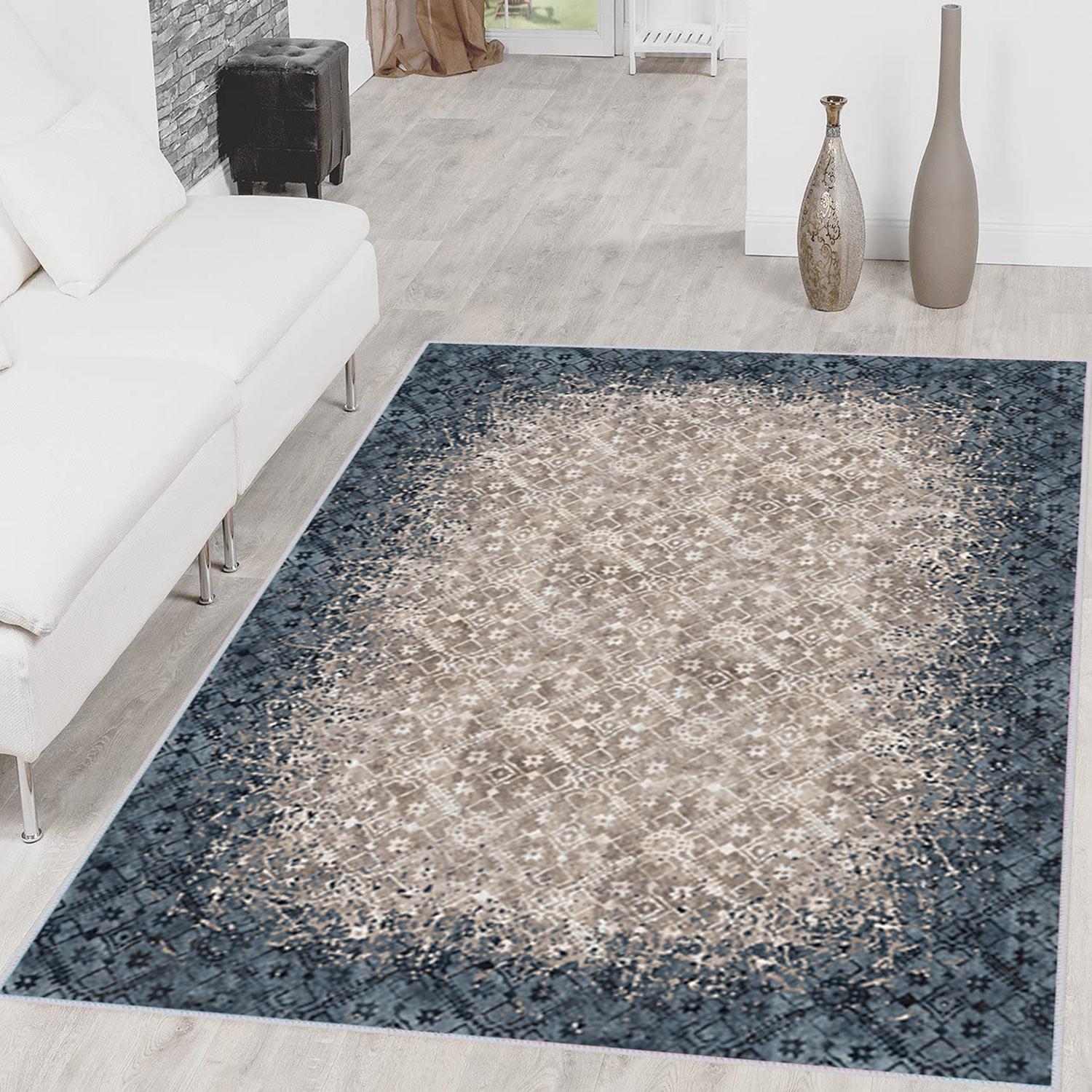 

Rovigo Home Моющийся ковер с набивным рисунком RVG1647-HT246 50 x 80 синий