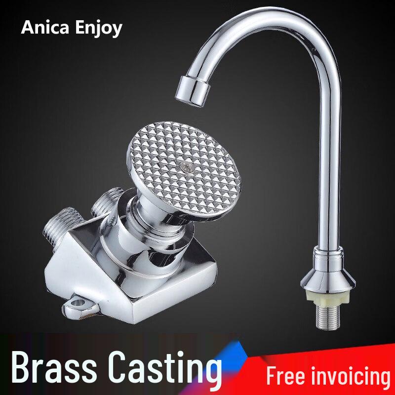 Anica Enjoy Inclined Foot-Operated Single Cold Basin Faucet