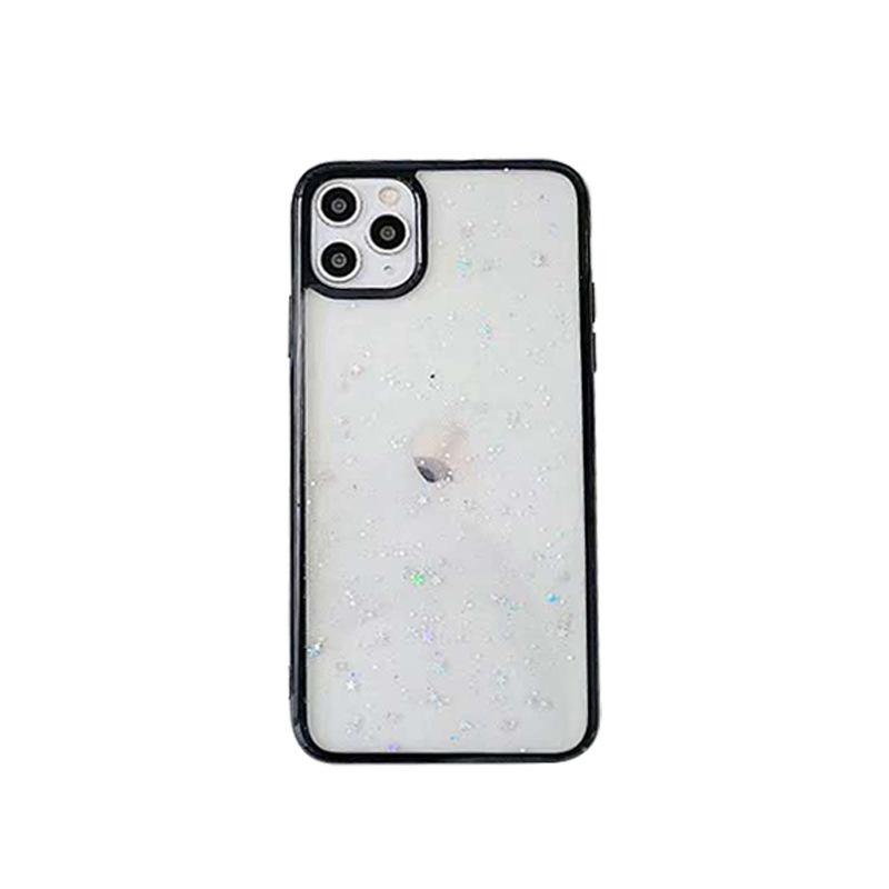 Glue Glitter Mobile Phone Case for IPhone16promax Transparent Solid Color for Apple 15/14/xsmax/17