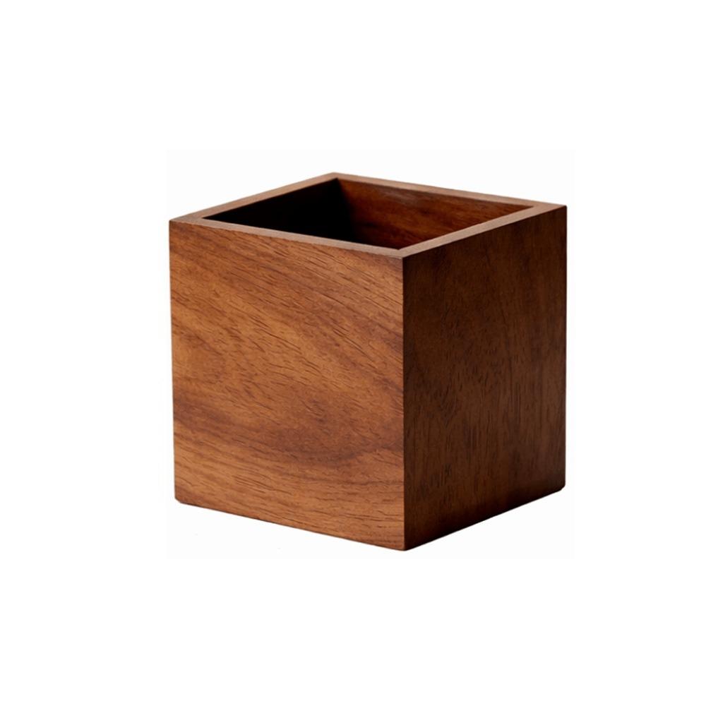 Wood Desktop Storage Box Vintage Style Desktop Stationery Box Desktop Organizer Bedroom Style C