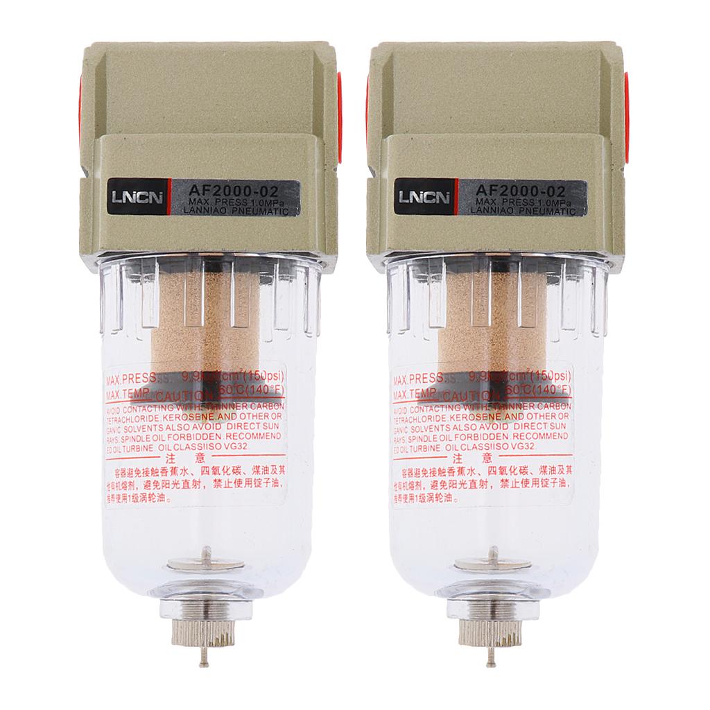 2x1/4" AF2000-02 Air Compressor Drain Filter Water Moisture Separator