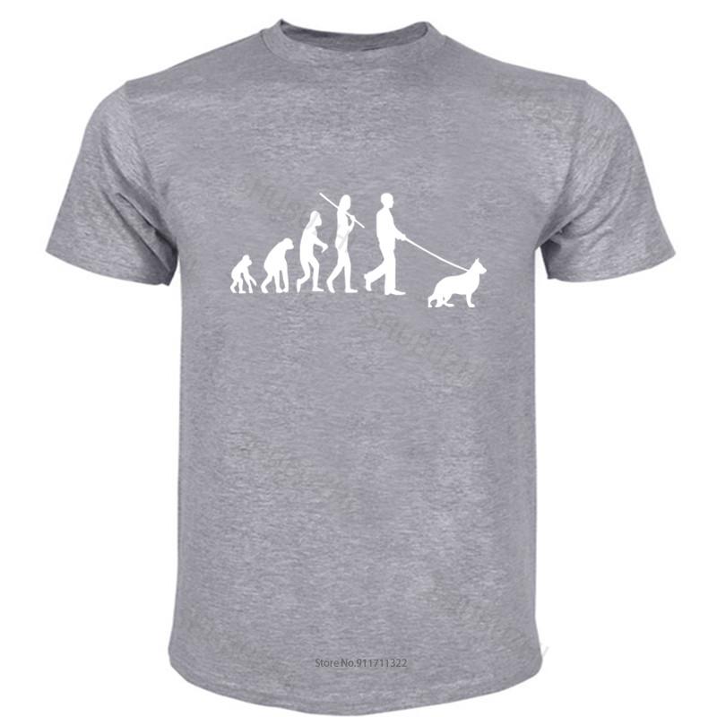 

mens short sleeve t shirt Evolution German Shepherd T Shirt shubuzhi top tees cotton t-shirt fashion tee-shirt male summer tops 4XL
