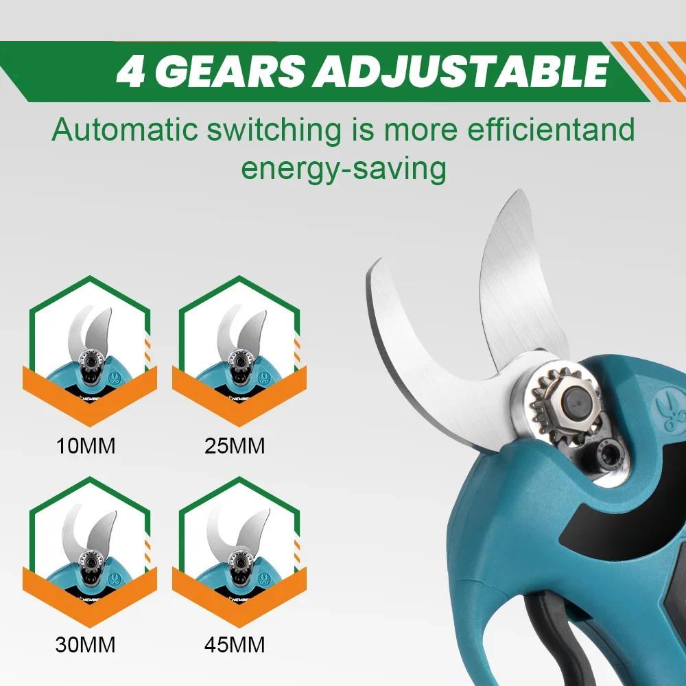 4-biegowe bezszczotkowe elektryczne sekatory akumulatorowe ręczne do sadu, krzewów, przycinania gałęzi drzew