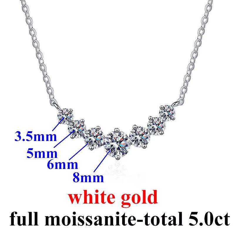 

Женское ожерелье с подвеской «Улыбка» из цельного муассанита и бриллиантов, серебро 925 пробы, белое золото, модная женская цепочка на шею белый