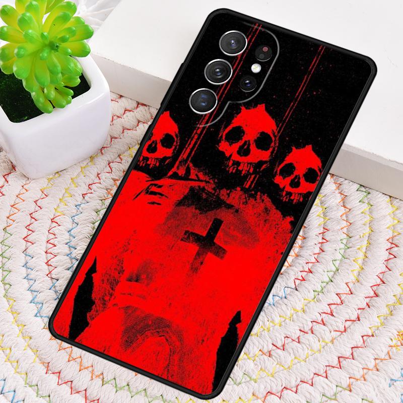 Satanic Scary Skull soft Phone Case For Samsung Galaxy note 10 pro S26 S25 S24 S23 S22 Ultra Plus S21 FE S20 Shockproof Cover