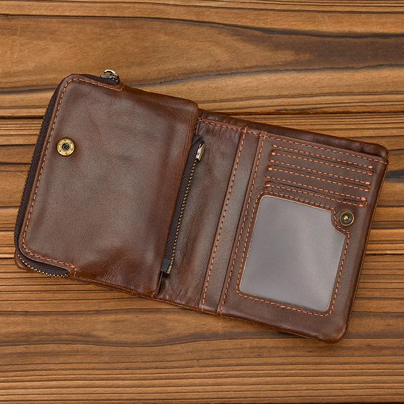 Vintage Male Purse Genuine Leather Cowskin Short Wallet For Men Retro Fashion Business Wallet Mans Card Holder Coin Wallets