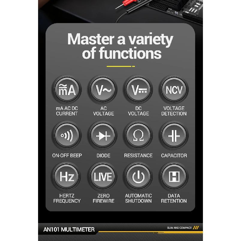 Digital Mini Multimeter ANENG AN101 4000 Counts Professional AC/DC Voltage Tester Automotive Current Tester Electrician Tools