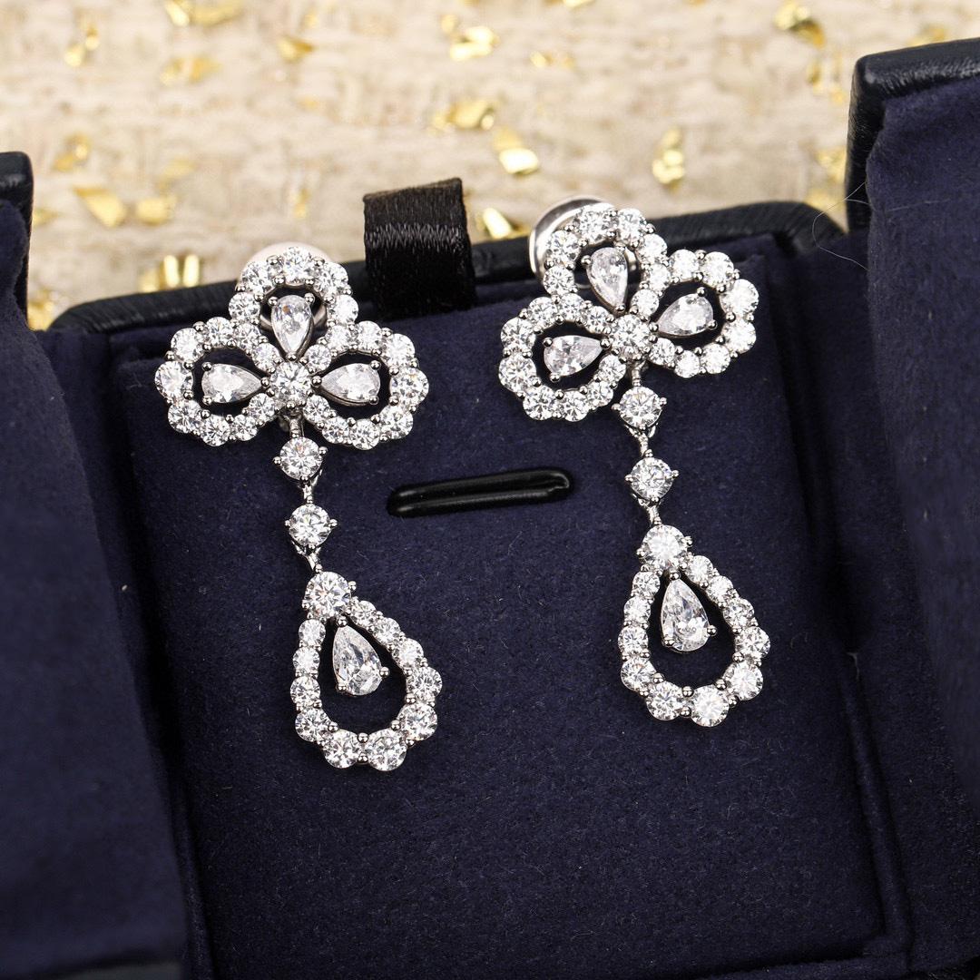 

Новый Горячий Бренд Винтажные Серьги с Бриллиантами для Женщин Роскошные Ювелирные Изделия Мода Чистое Серебро 925 пробы Дизайнерские Серьги-Капли Женские Серьги-Клипсы