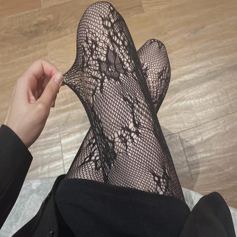 Classic Lolita Kawaii Socks Lace Mesh Stockings Bottomed Pantyhose Japanese Lolita Retro Floral Rattan White Stocking Hot Tights