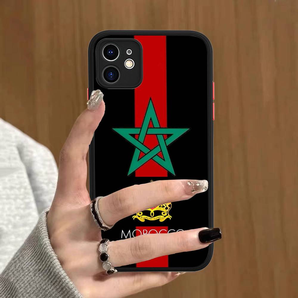 Morocco Map Flag Matte Protective Case For IPhone 16 15 14 13 12 11 Pro Max X XS MAX Protection Case