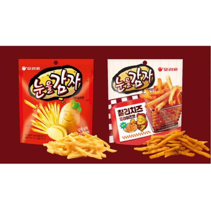 Orion Nun-Eul Gamja Chili Cheese Fries Snack 56g – Spicy & Cheesy Korean Potato Snack