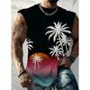 Fashionable Comfortable Sleeveless Tree Pattern Vest 3D Print Streetwear Tops Loose Casual Sport Breathable Oversized Round Neck Vest