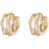 New Fashion Silver Color Geometric Round Hoop Earrings For Women Girls Shiny Rhinestone Delicate Wedding Jewelry Gifts