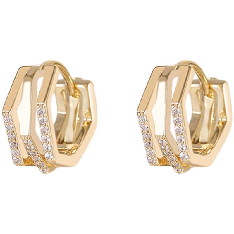 New Fashion Silver Color Geometric Round Hoop Earrings For Women Girls Shiny Rhinestone Delicate Wedding Jewelry Gifts