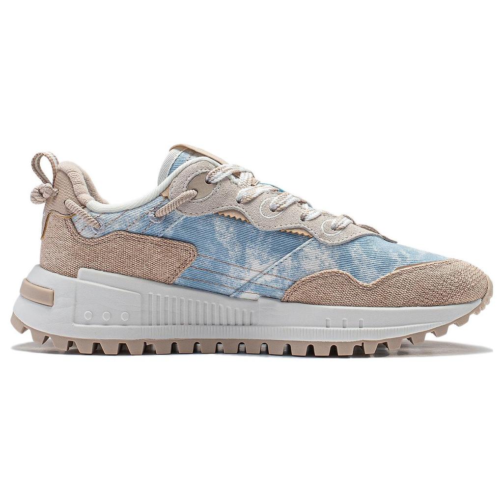 New LiNing Wind Rider 2.0 Anti Slip Wear Resistant Low Top Casual Shoes Women's Blue Brown AGCT308-3