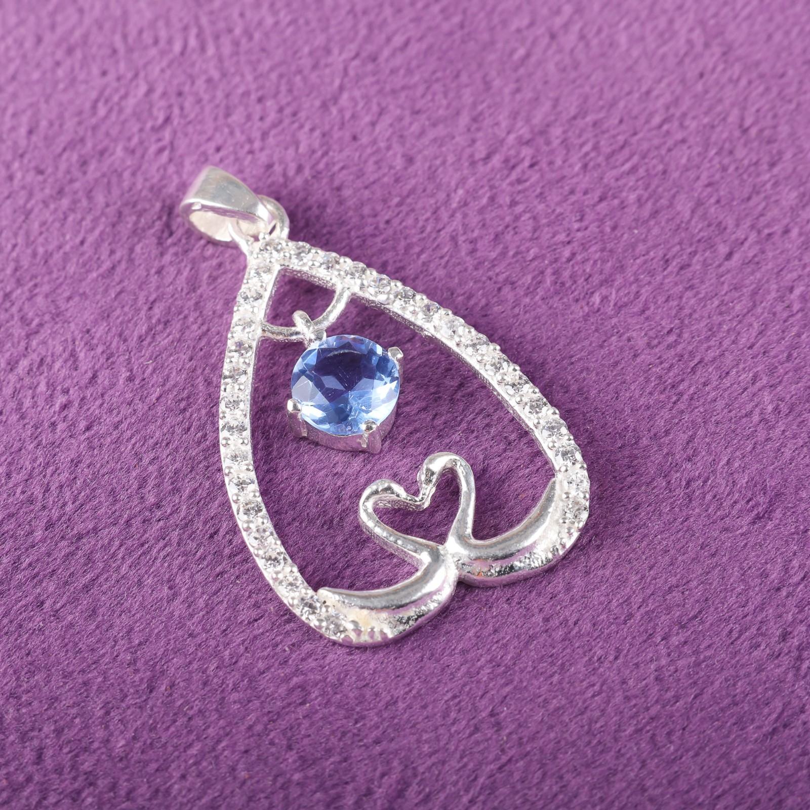 

Tanzanite Gemstone 925 Sterling Silver Jewelry Zircon Pendant1.27 Gift For Wife CZP-4-10
