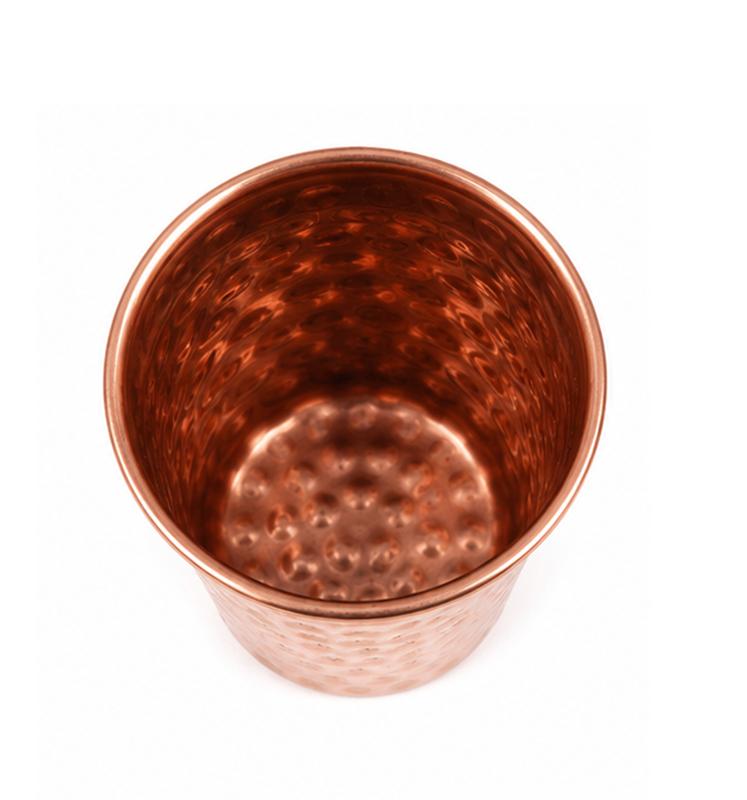 TreegoArt 100% Pure Traditional Handcrafted Copper Hammered Drinking Glass Use In Hotels, Restaurants And Kitchenware
