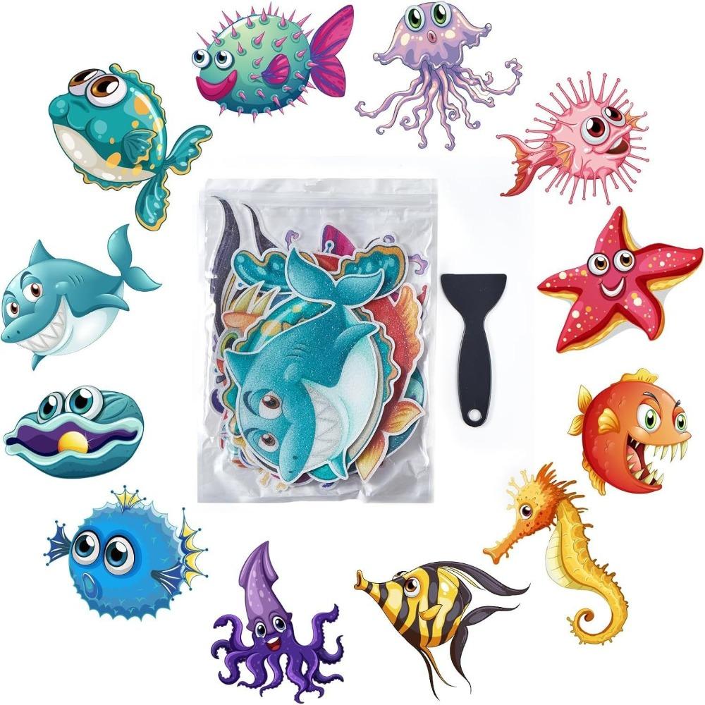 PEVA Bath Tub Slip Stickers Flower Cartoon Non-slip Sticker Waterproof and Non-slip Paster  Pool