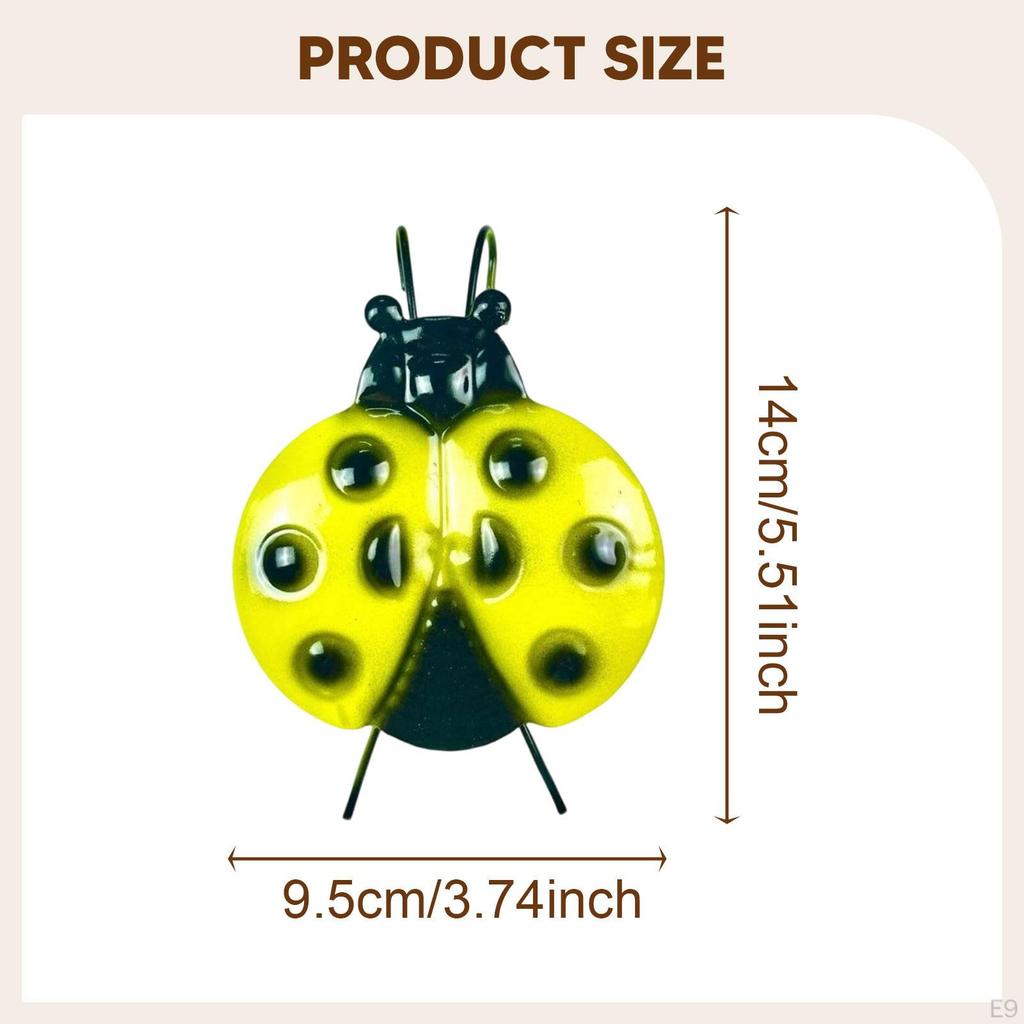 Ladybug Garden Decor Metal Ornament for Outdoor And Indoor Areas